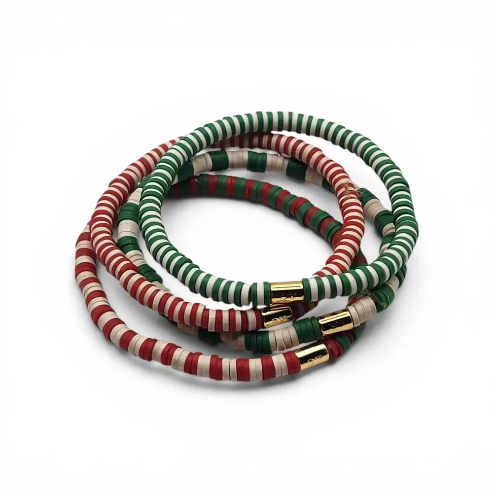 4 Pura Vida Red, Green & White Bracelet Set - Picture 2 of 4